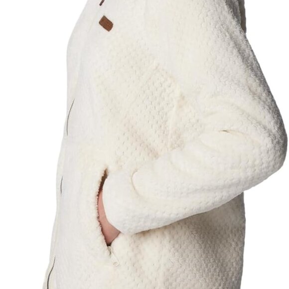Womens Columbia long fire side sherpa warm cozy jacket XL cream "chalk" NWT - Picture 3 of 7